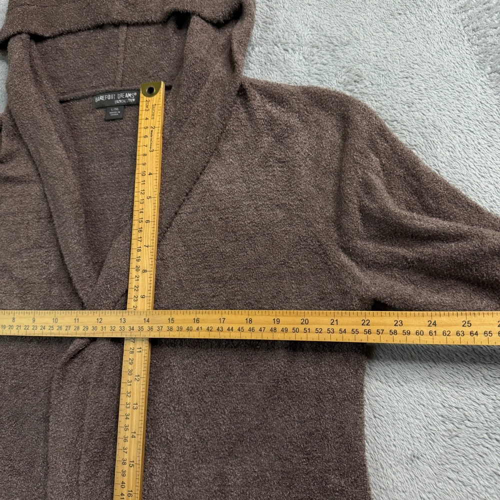 Barefoot Dreams Hooded Open-Front Cardigan - Brown - Picture 9 of 11